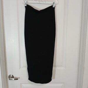 Missguided Jersey Longline Midi Skirt Women's Size 6 Black Sleek Style